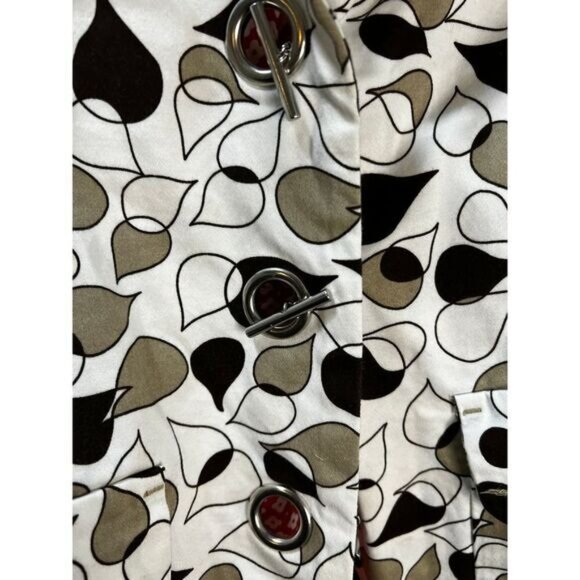 Merona Printed Jacket Grommet Buttons Lined Small - Picture 5 of 6